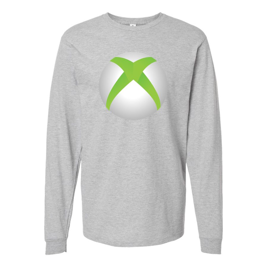 Men's Xbox Gaming Long sleeves Cotton Blend T-Shirt - Gray