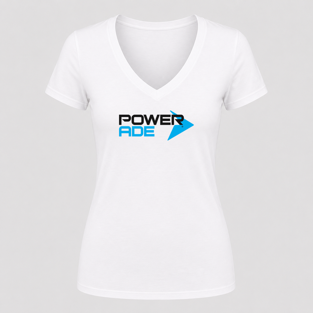 Women's Powerade V Neck T-Shirt in white