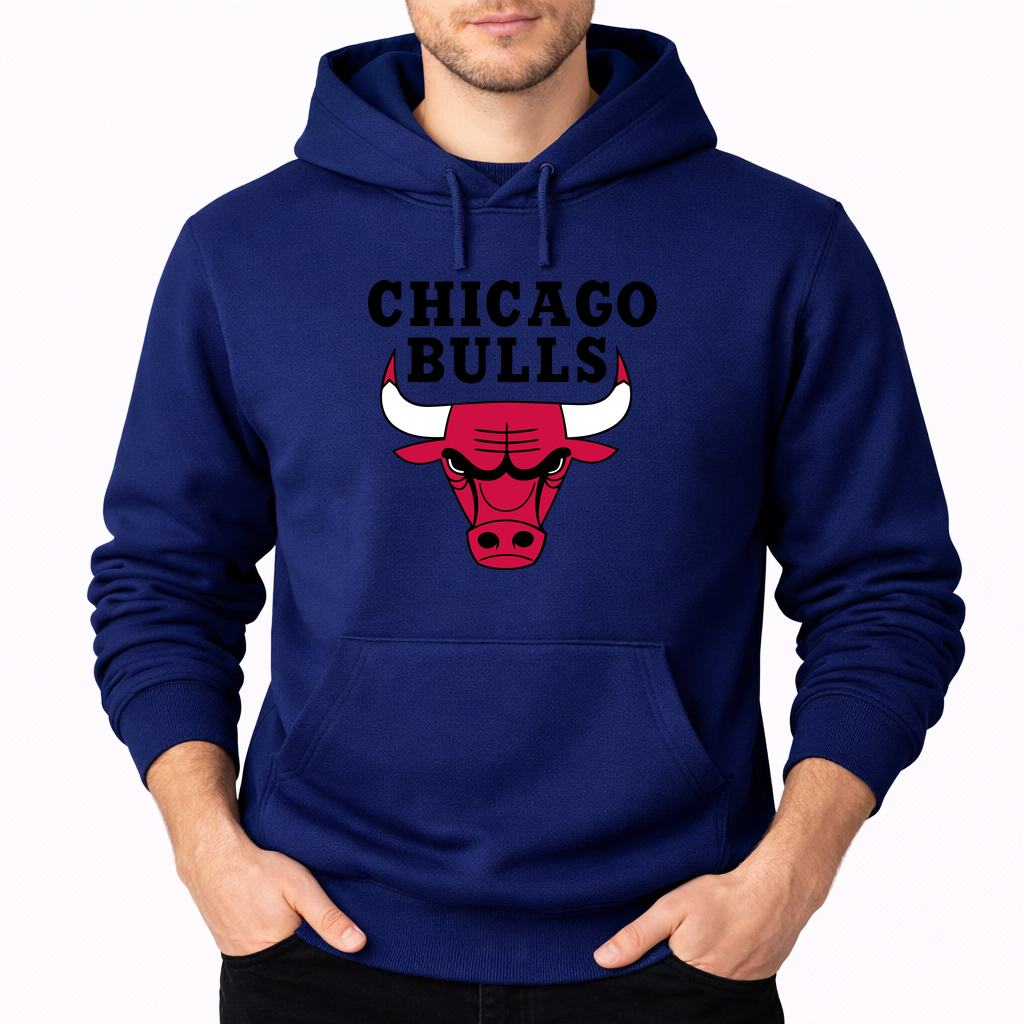 Men's Chicago bulls black Pullover Hoodie - Navy