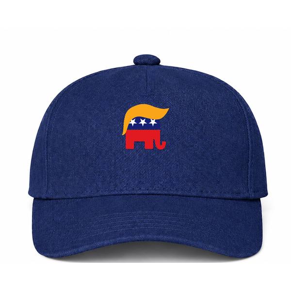 Donald Trump GOP Elephant Logo Navy Dad Baseball Cap Hat
