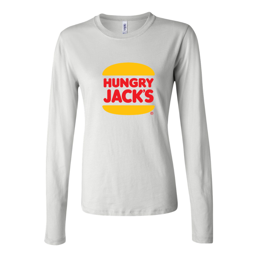 Women's Logo Hungry Jacks 1536x864 Long Sleeve T-Shirt - White