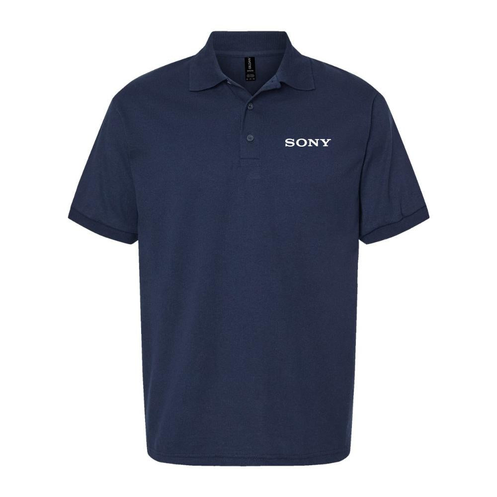 Men's Sony White Dry Blend Polo - Navy