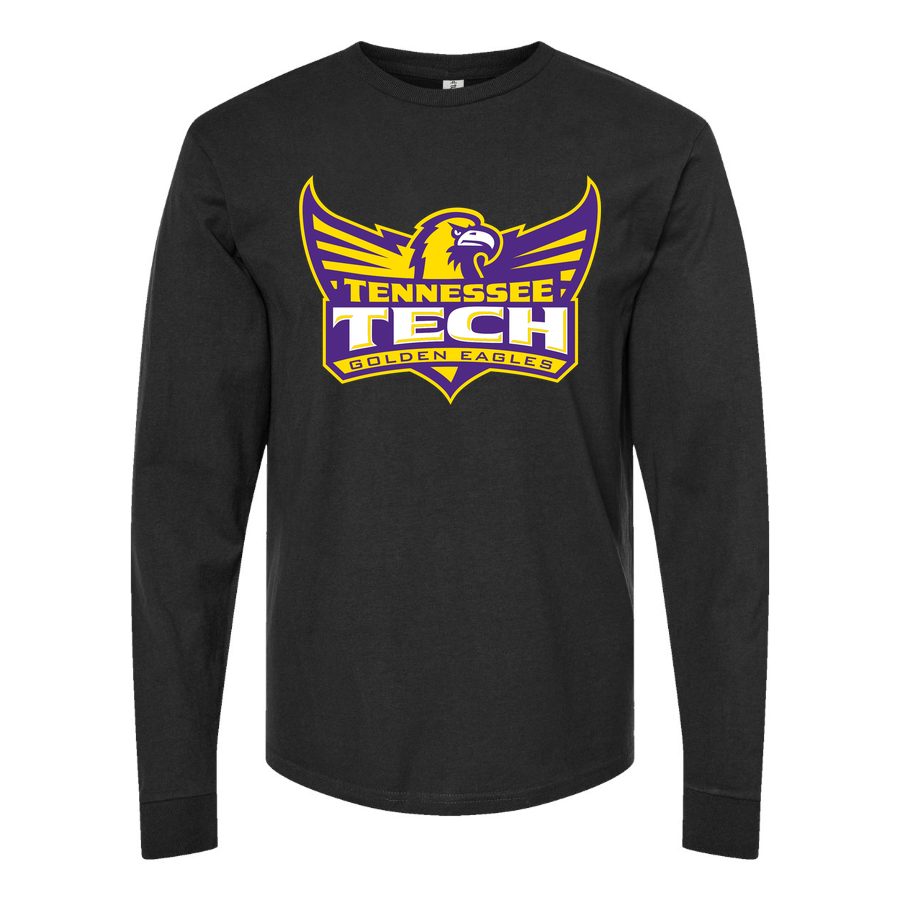 Men's Tennessee Tech Golden Eagles Logo Long sleeves Cotton Blend T-Shirt - Black