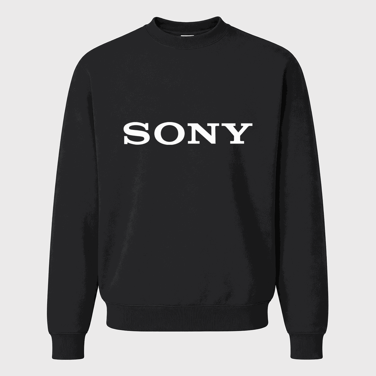 Men's Sony White Logo Crewneck Sweatshirt - Black
