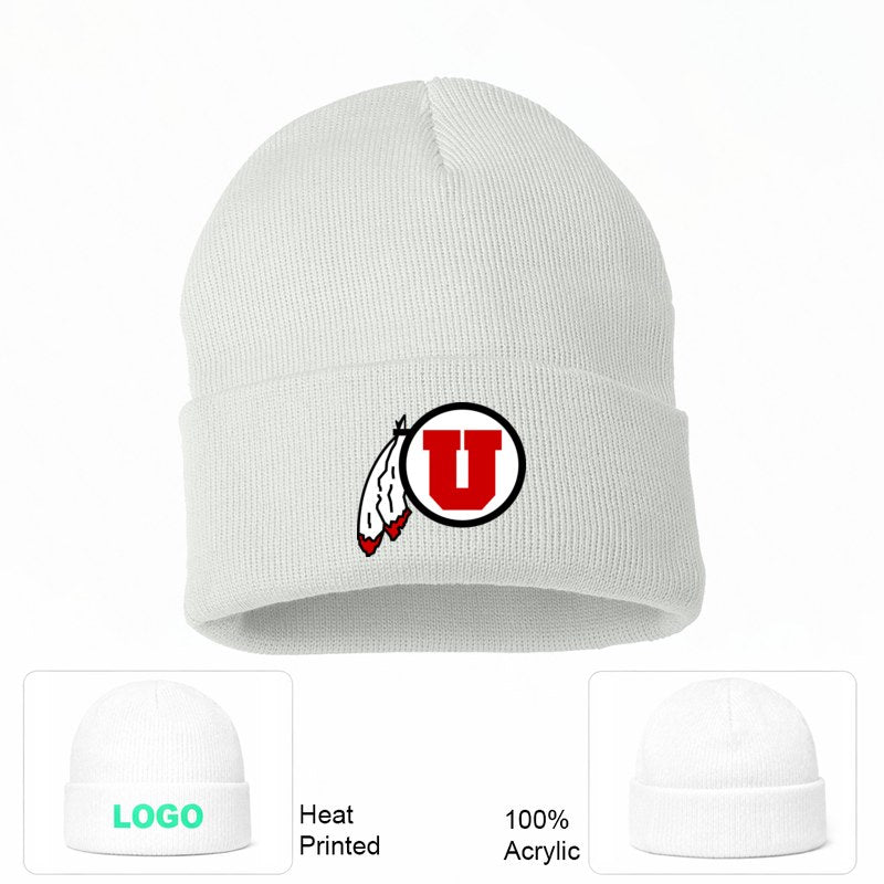 Utah Utes White Beanie Hat