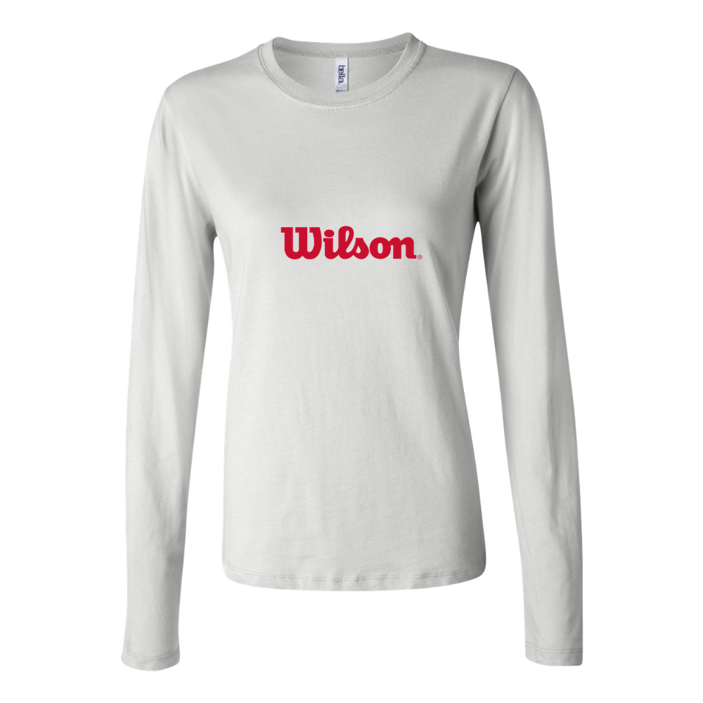 Women's Wilson Logo 1024x640 Long Sleeve T-Shirt - White
