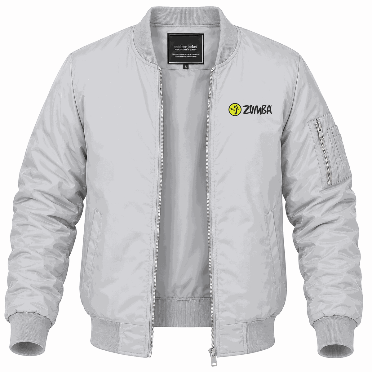 Men's Zumba Fitness Lightweight Bomber Jacket - Gray