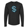Men's Seattle Kraken Long sleeves Cotton Blend T-Shirt - Black