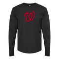 Men's Washington Nationals Long sleeves Cotton Blend T-Shirt - Black