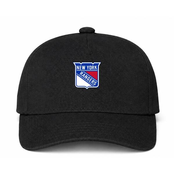New York Rangers NHL Logo Black Dad Baseball Cap Hat