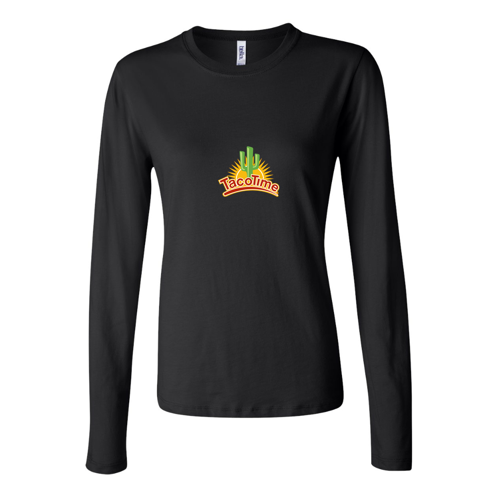 Women's Logo TacoTime 1536x865 Long Sleeve T-Shirt - Black