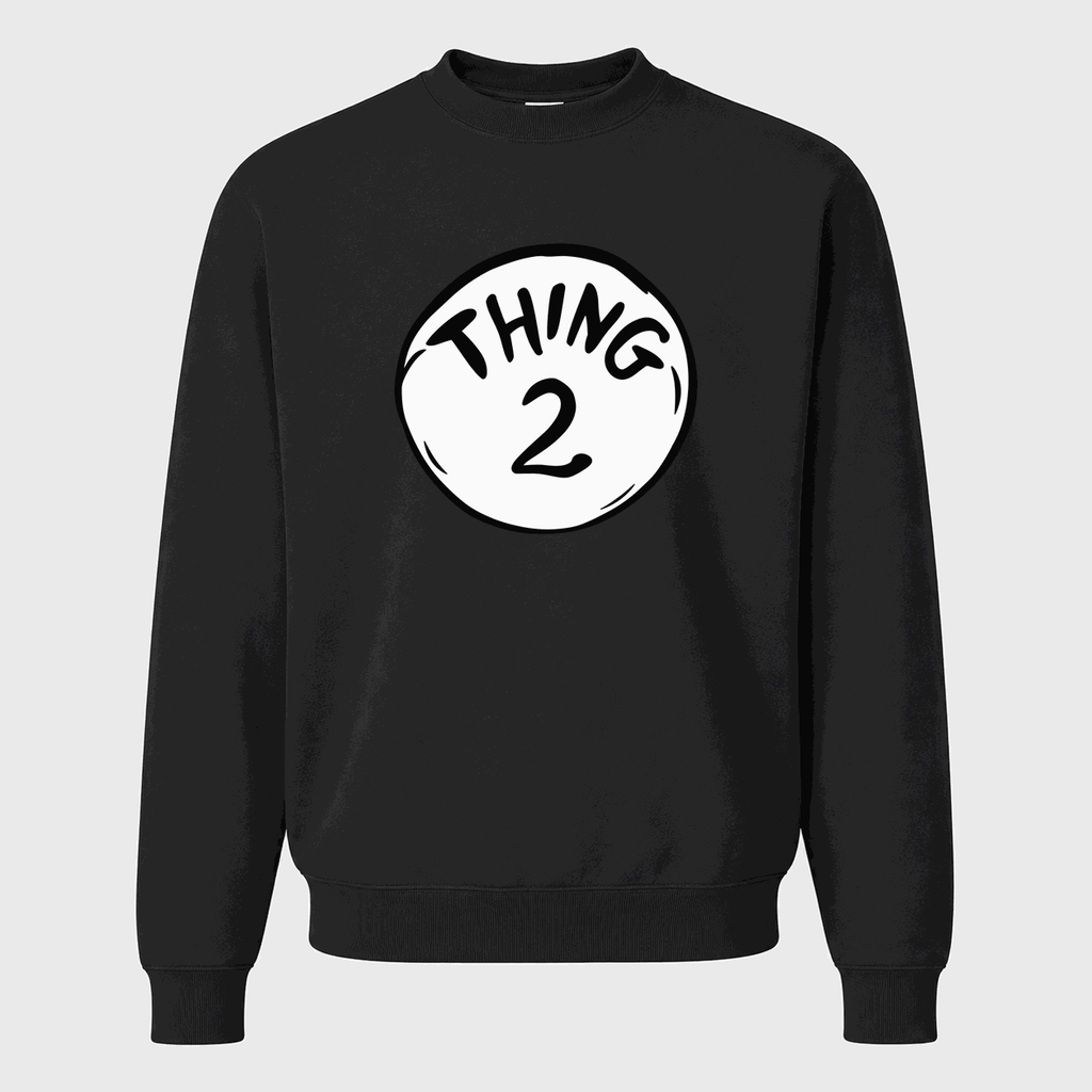 Men's Dr. Seuss Thing 2 Crewneck Sweatshirt - Black
