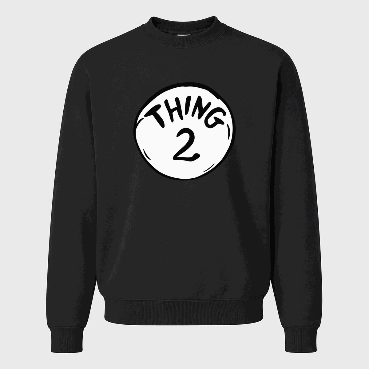 Men's Dr. Seuss Thing 2 Crewneck Sweatshirt - Black