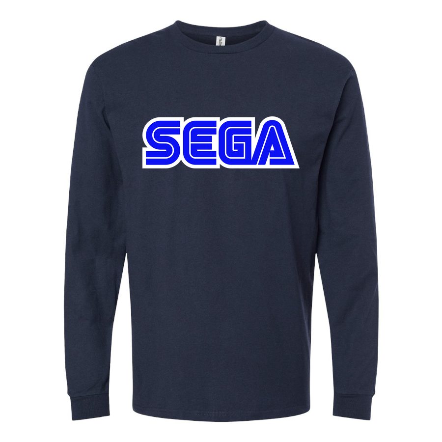 Men's SEGA Long sleeves Cotton Blend T-Shirt - Navy