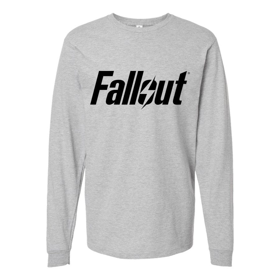Men's Fallout logo black Long sleeves Cotton Blend T-Shirt - Gray