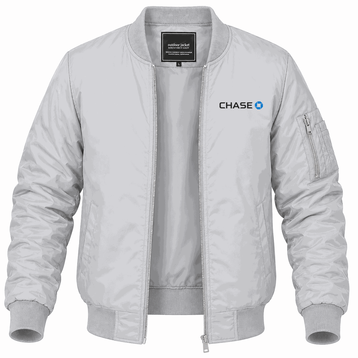 Men's Chase Black Lightweight Bomber Jacket - Gray