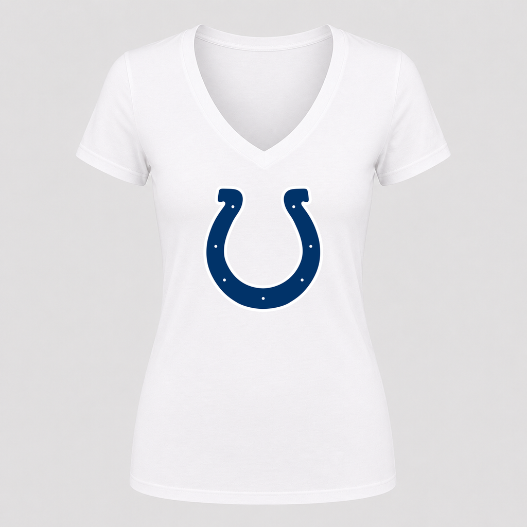 Women's Indianapolis Colts V Neck T-Shirt in white