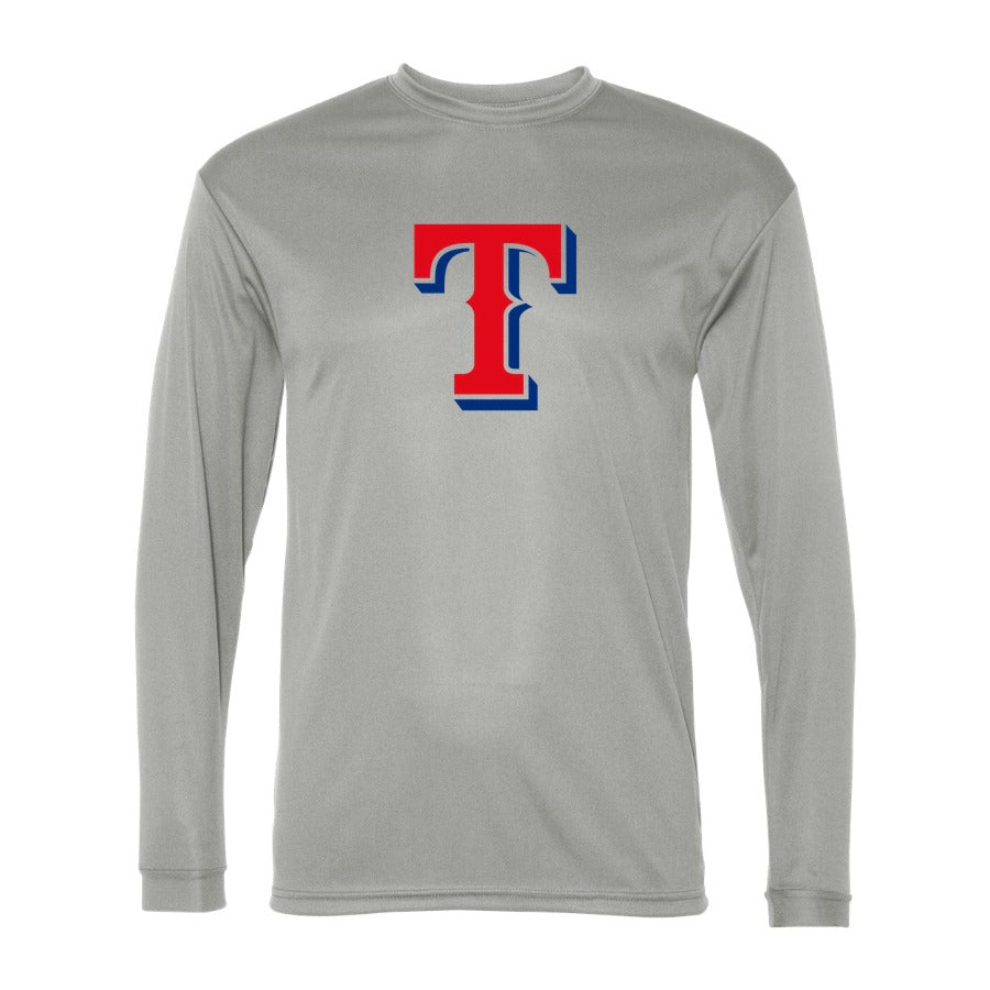 Men's Texas Rangers Polyester Long Sleeve T-Shirt - Gray