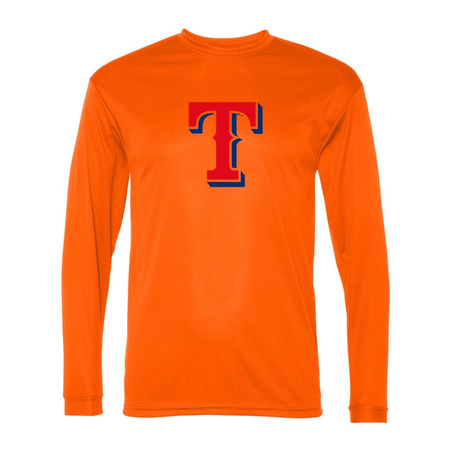 Men's Texas Rangers Polyester Long Sleeve T-Shirt - Orange