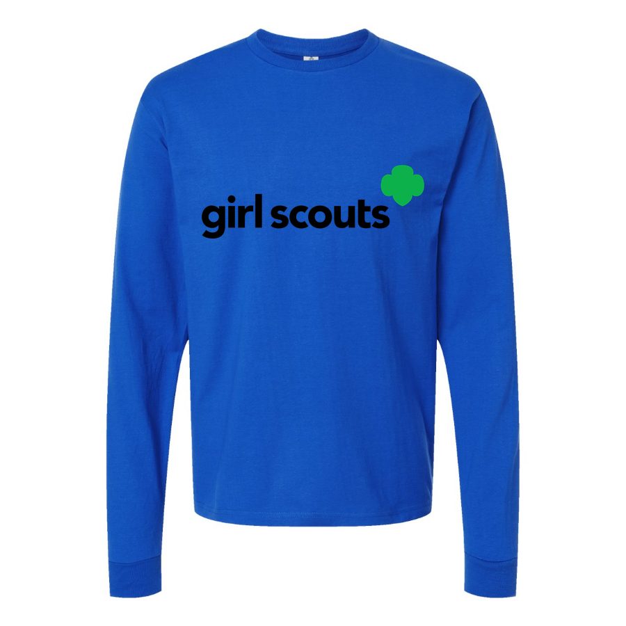 Men's Girl-Scout-logo-1536x864 Long sleeves Cotton Blend T-Shirt - Blue
