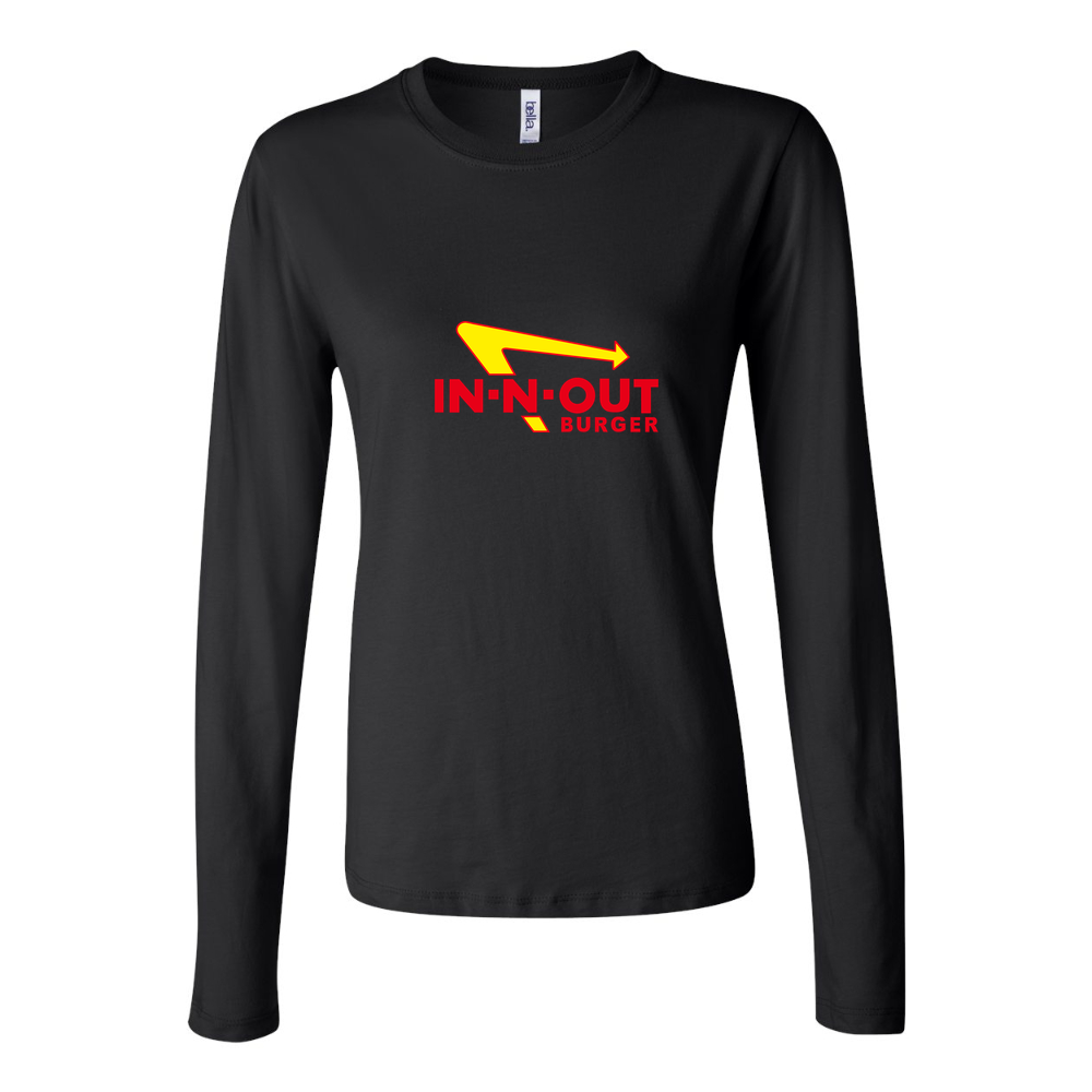 Women's In N Out Burger Logo 1536x864 Long Sleeve T-Shirt - Black