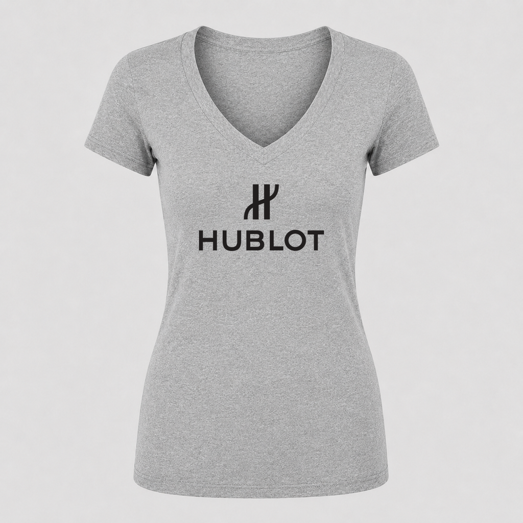 Women's Hublot V Neck T-Shirt in gray