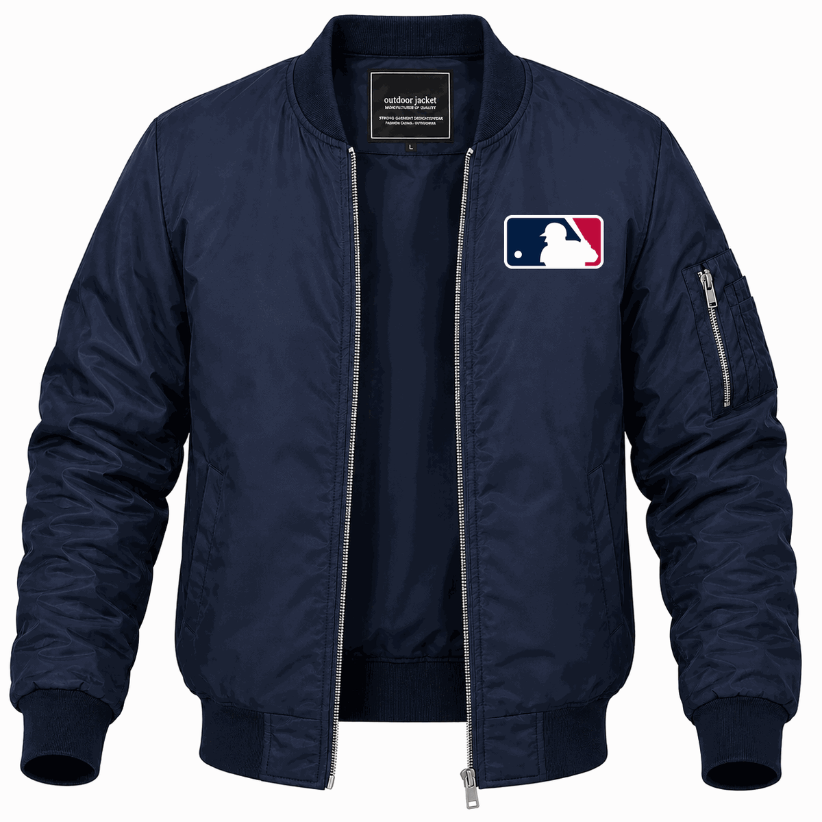 Men's Major League Baseball logo Lightweight Bomber Jacket - Navy