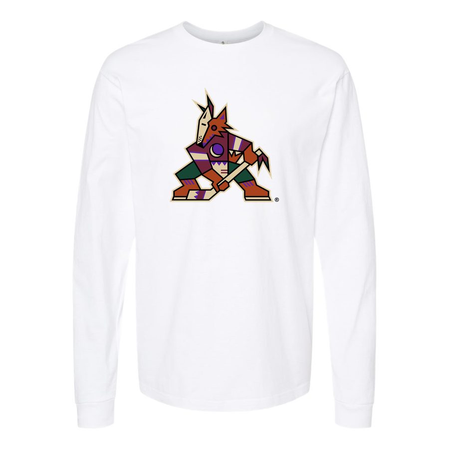 Men's Arizona Coyotes Long sleeves Cotton Blend T-Shirt - White