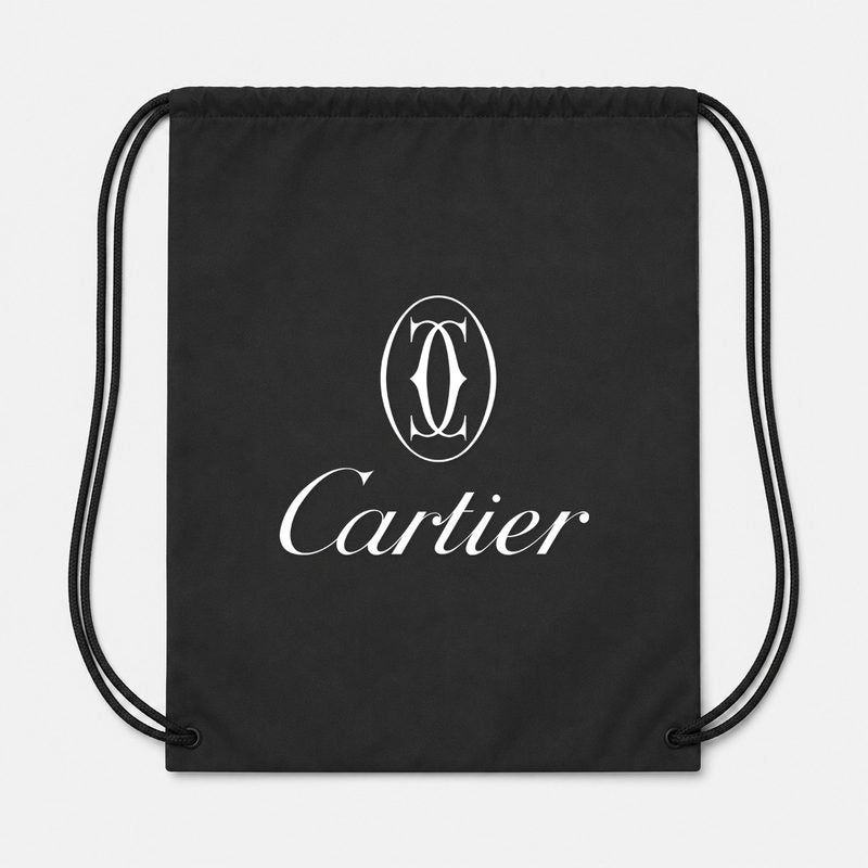 Cartier White Drawstring Bag - Black