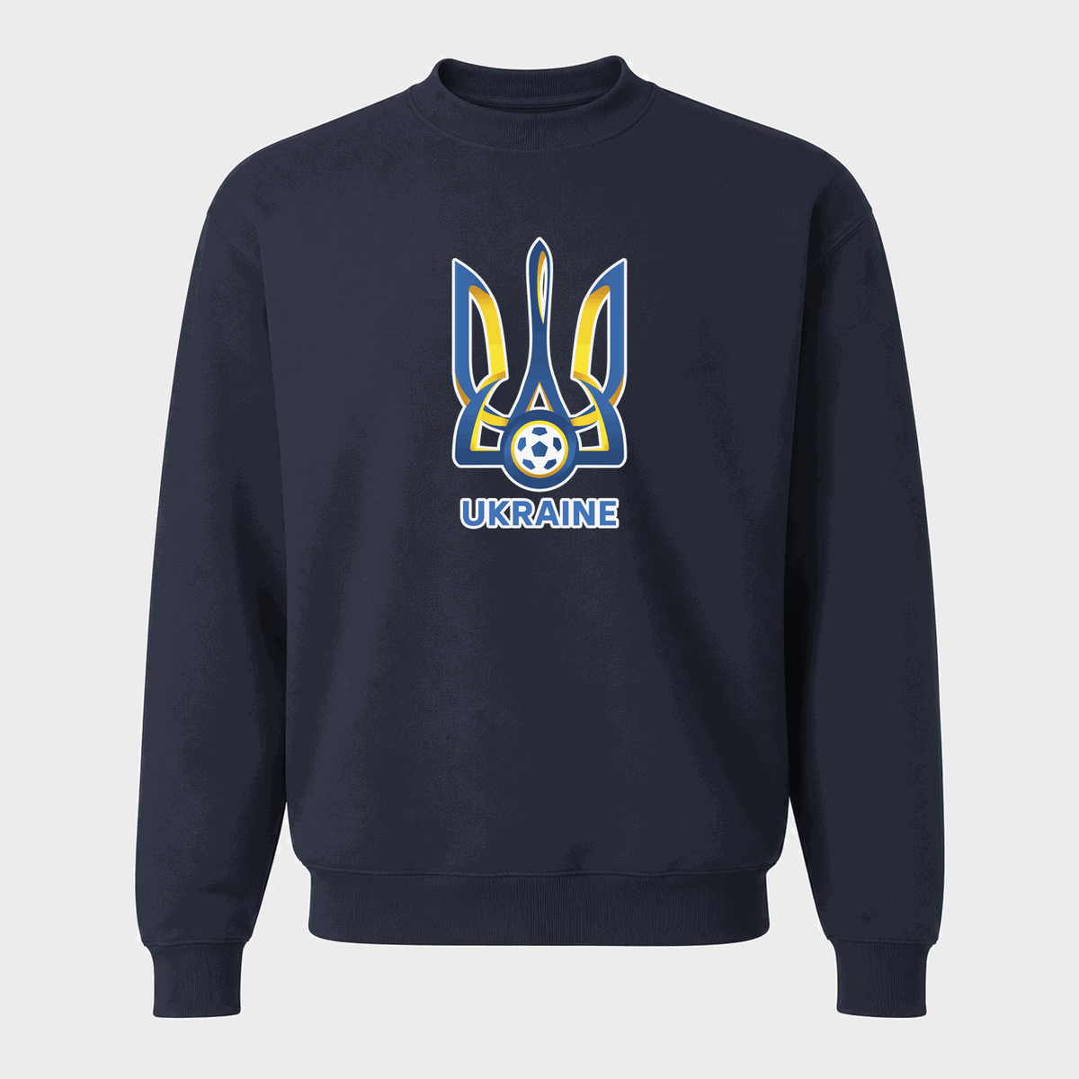 Men's Ukraine National Football Team Crewneck Sweatshirt - Navy