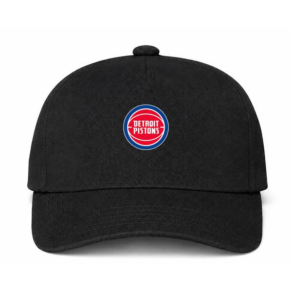 Detroit Pistons NBA Logo Black Dad Baseball Cap Hat