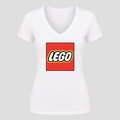 Women's LEGO V Neck T-Shirt in white