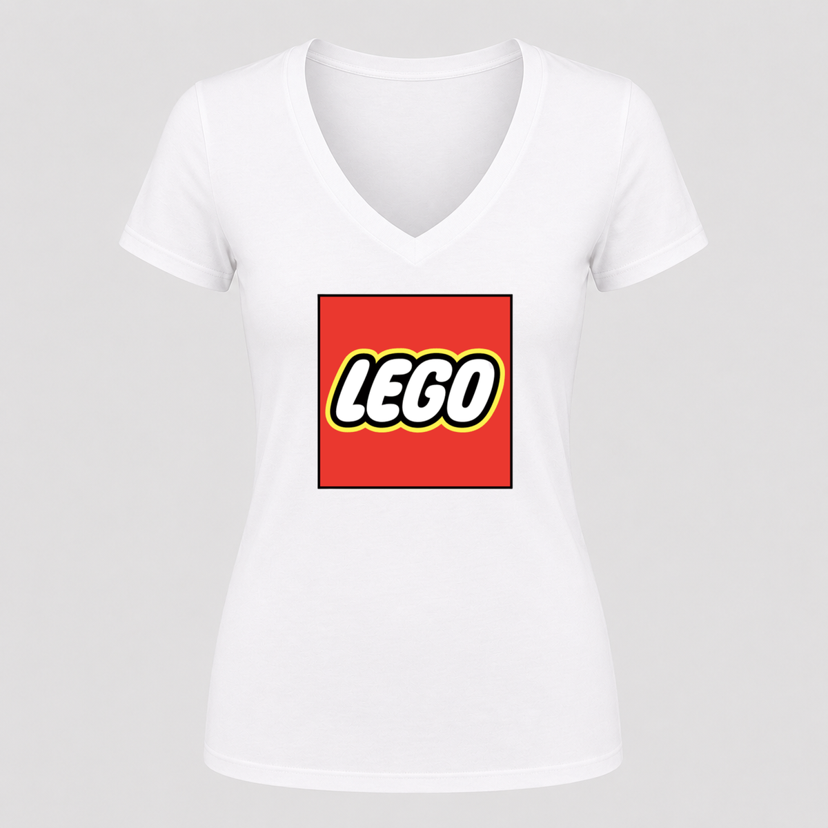 Women's LEGO V Neck T-Shirt in white