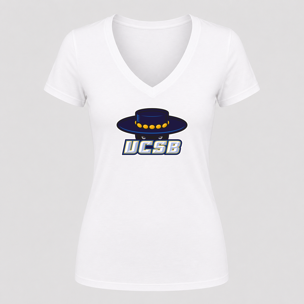 Women's UCSB Gauchos V Neck T-Shirt in white