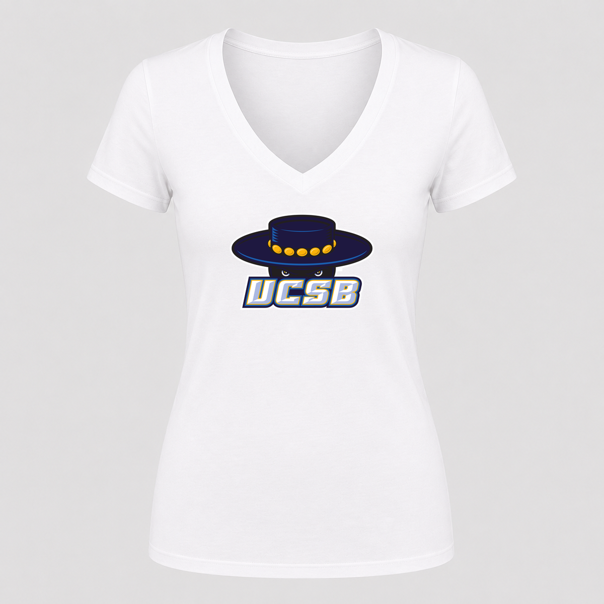 Women's UCSB Gauchos V Neck T-Shirt in white
