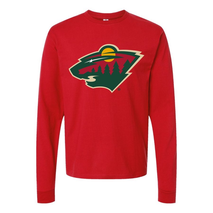 Men's Minnesota Wild Long sleeves Cotton Blend T-Shirt - Red