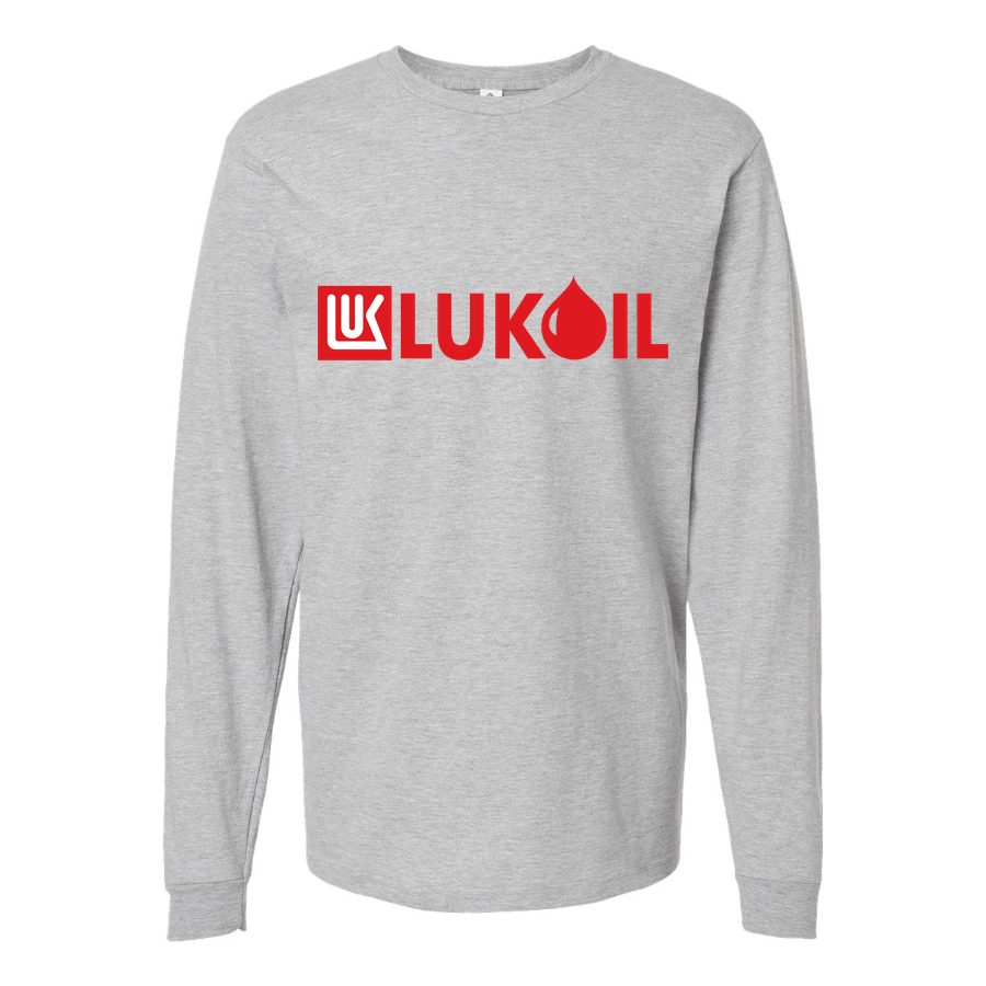 Men's Lukoil-Logo-1536x864 Long sleeves Cotton Blend T-Shirt - Gray