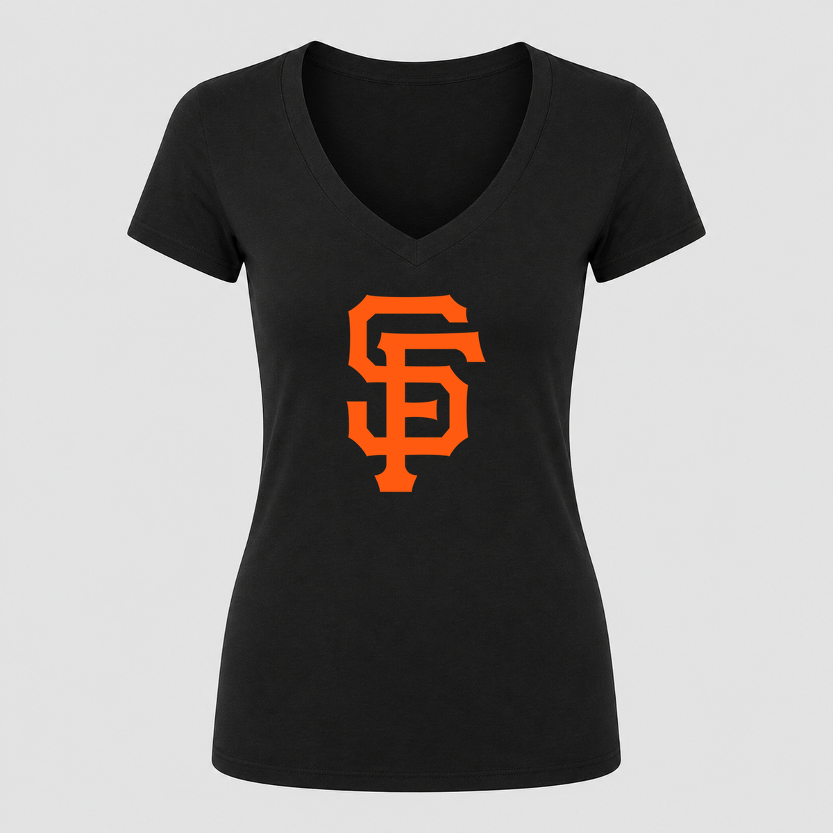 Women's San Francisco Giants V Neck T-Shirt in black