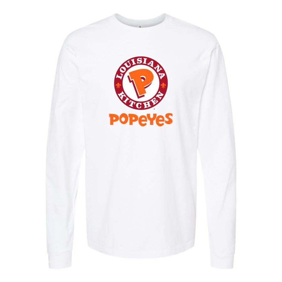 Men's Popeyes Louisiana Kitchen Long sleeves Cotton Blend T-Shirt - White