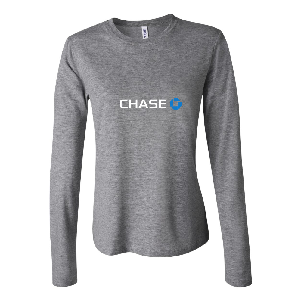 Women's Chase White Long Sleeve T-Shirt - Gray