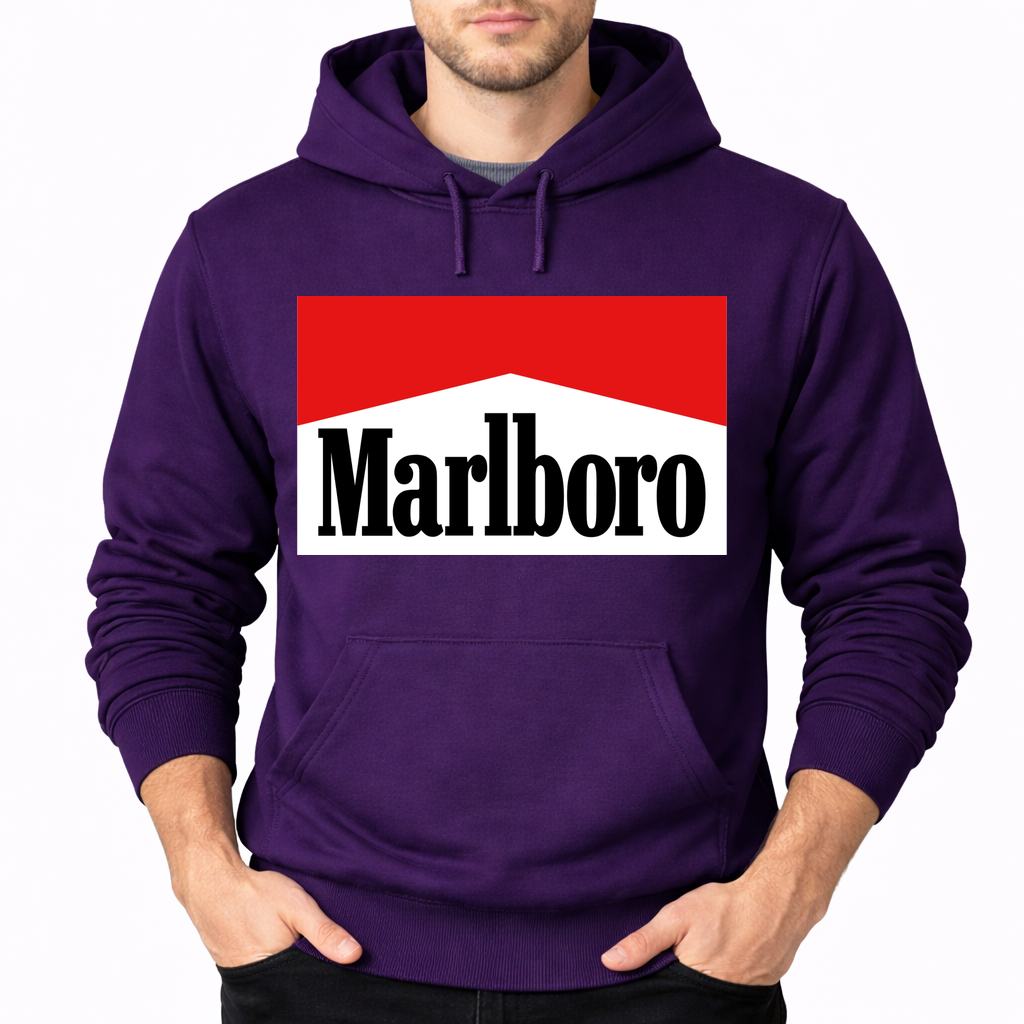 Men's Marlboro Pullover Hoodie - Purple