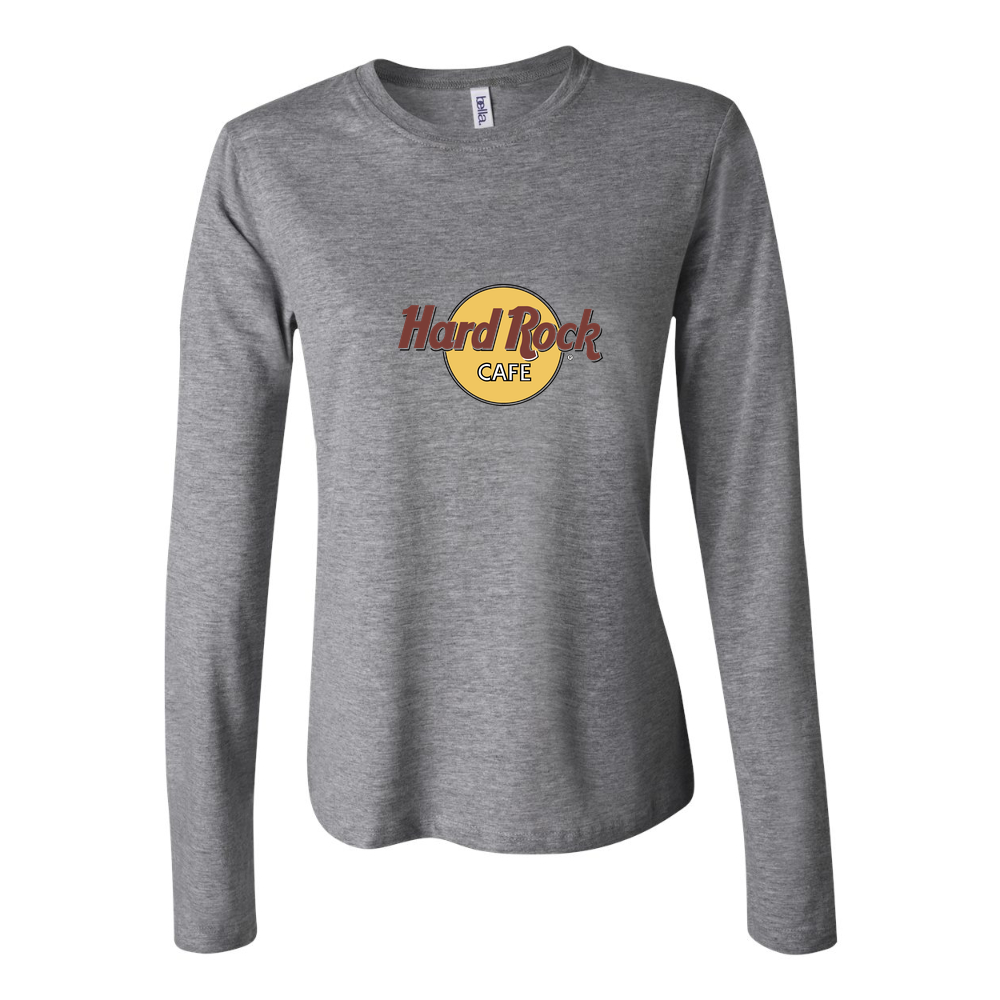 Women's Hard Rock Cafe Logo 1536x864 Long Sleeve T-Shirt - Gray