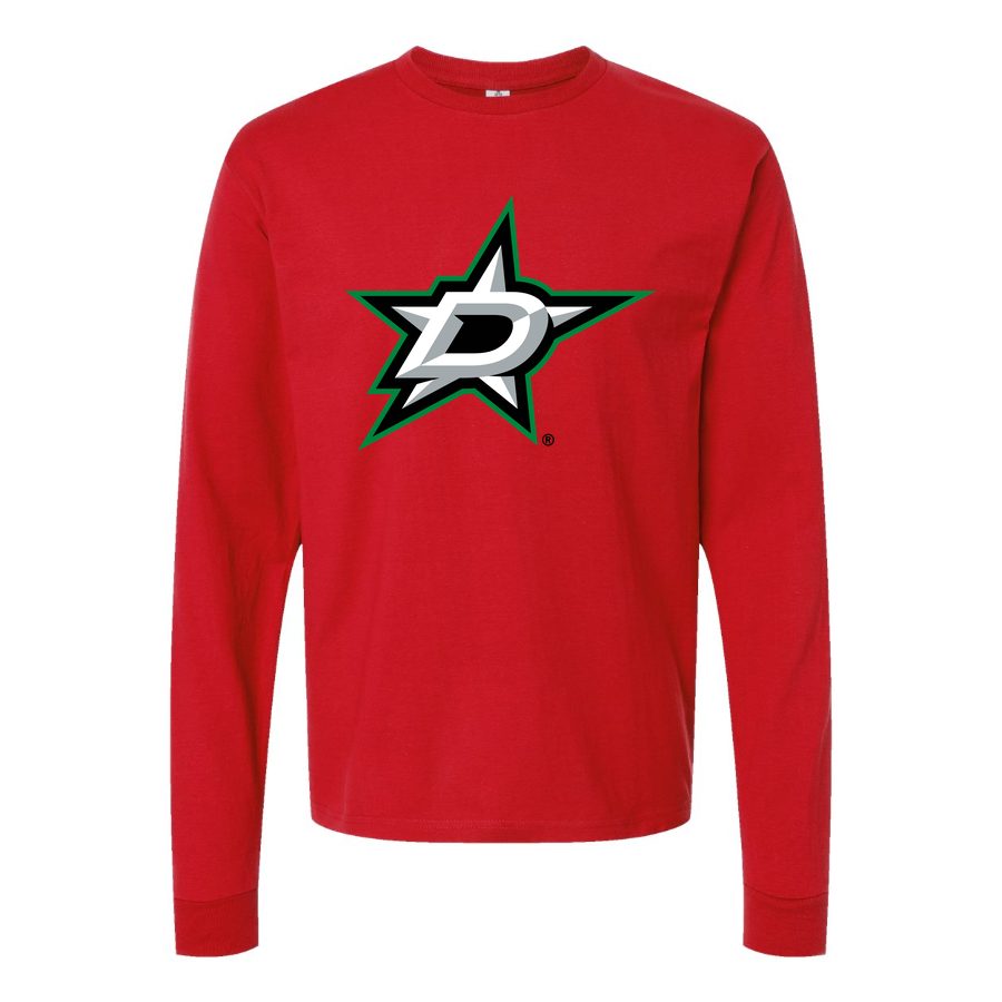 Men's Dallas Stars Long sleeves Cotton Blend T-Shirt - Red