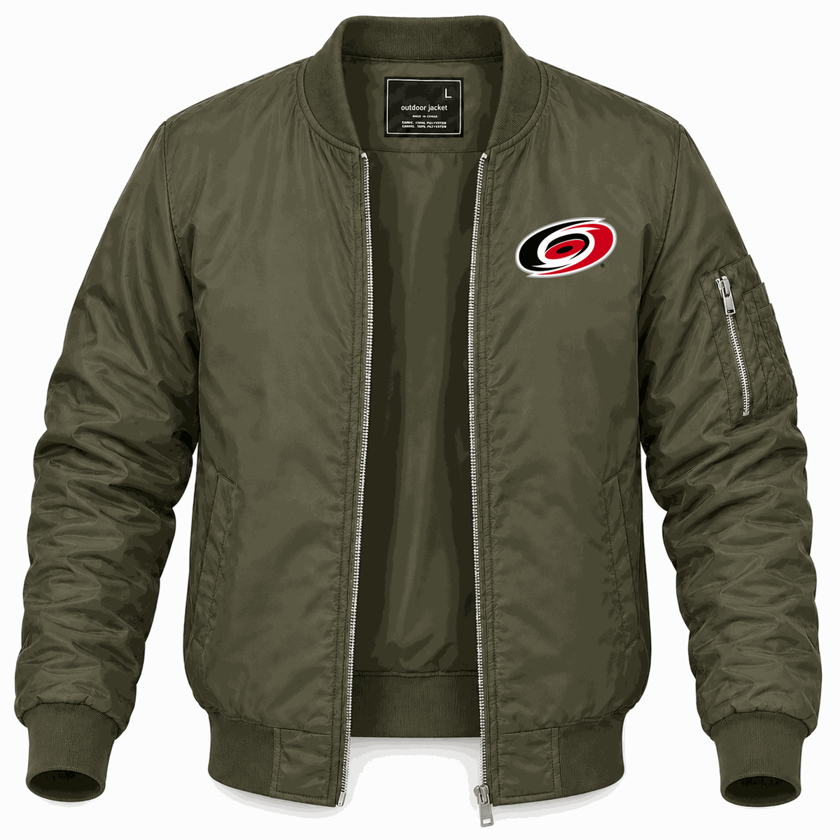 Men's Carolina Hurricanes Lightweight Bomber Jacket - Army Green