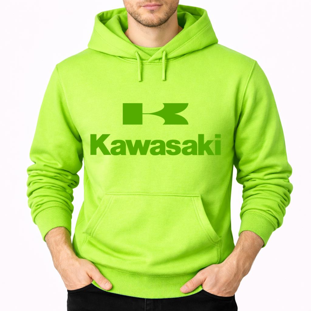 Men's Kawasaki Pullover Hoodie - Lime green