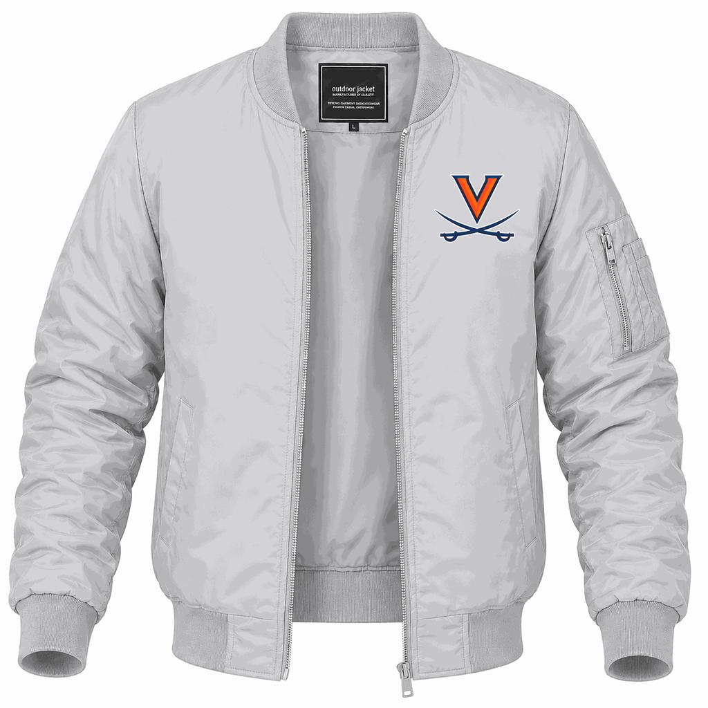 Men's Virginia Cavaliers Logo Lightweight Bomber Jacket - Gray