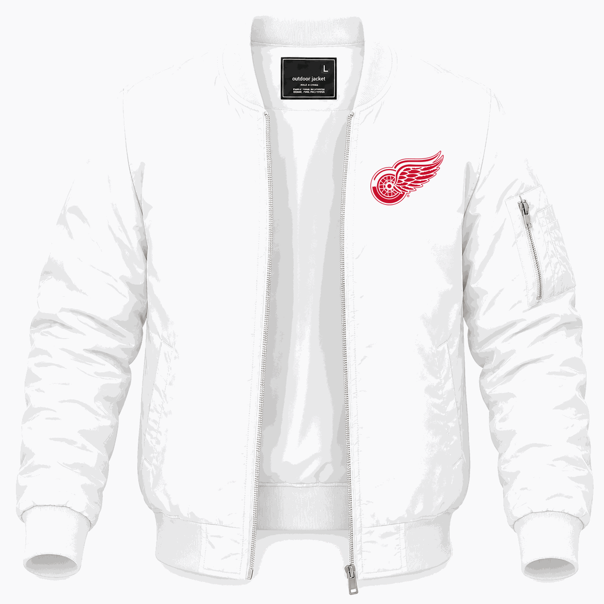 Men's Detroit Red Wings Lightweight Bomber Jacket - White