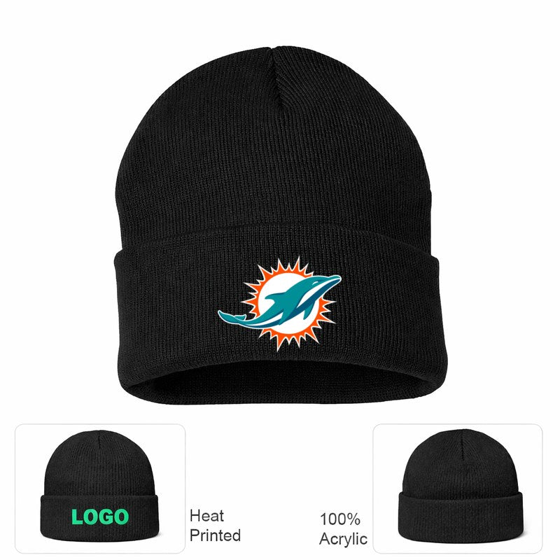 Miami Dolphins Black Beanie Hat