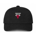 Chicago Bulls White Logo Black Dad Baseball Cap Hat