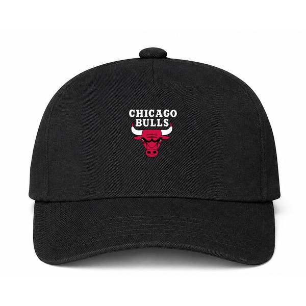 Chicago Bulls White Logo Black Dad Baseball Cap Hat